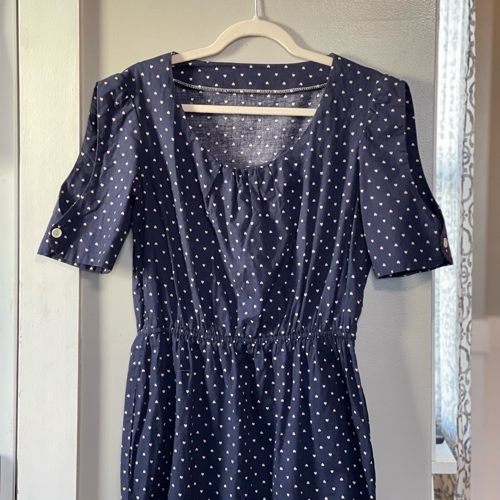 Handmade Tiny Heart Cotton Dress size medium VALENTINES DAY